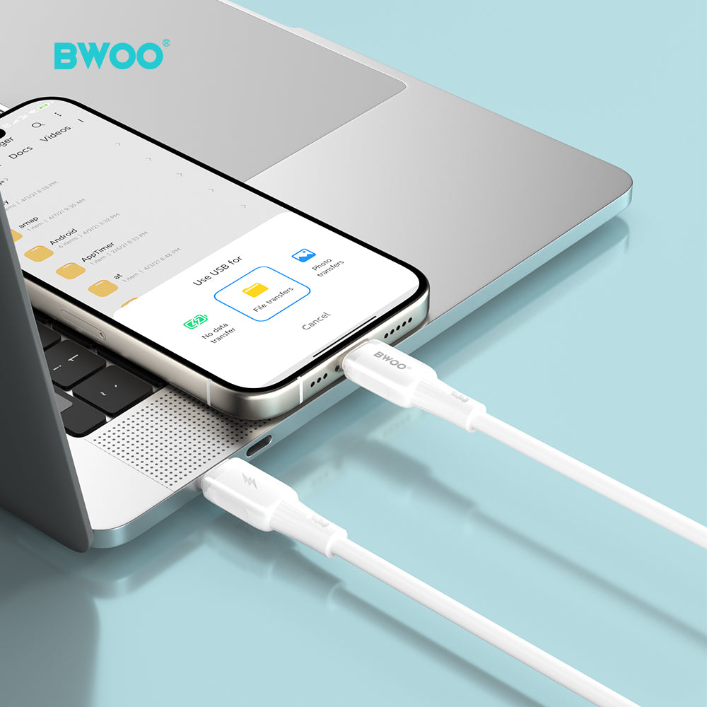 كابل الشحن السريع BWOO بقوة 60 واط من USB-C إلى USB-C X329CL