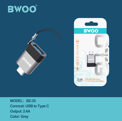 BWOO USB to USB-C OTG Adapter BZ-35