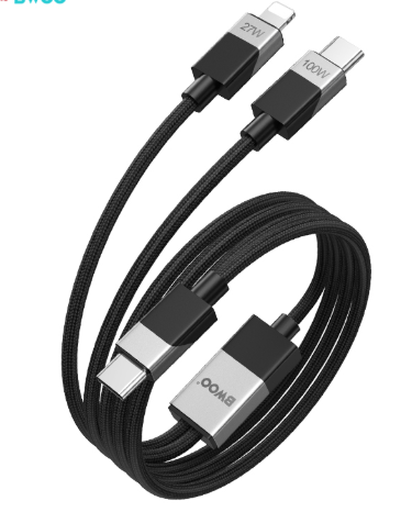 Type-C to Lightning & Type-C 2 in 1 Fast Charging Cable PD 100W BO-X306