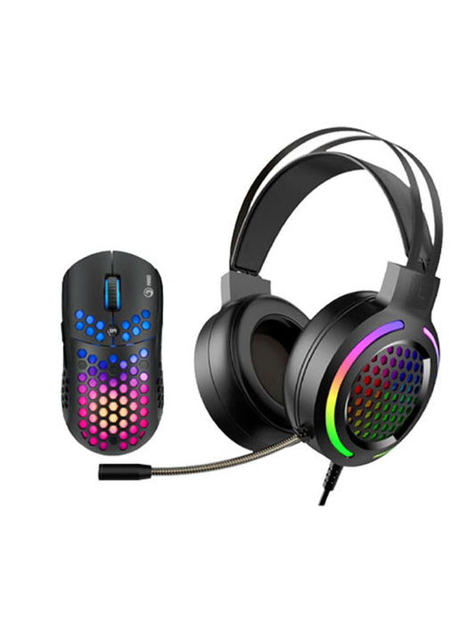 Marvo Gaming Headset and Mouse Combo MH01BK - Black