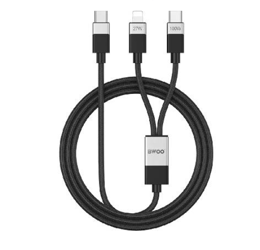 Type-C to Lightning & Type-C 2 in 1 Fast Charging Cable PD 100W BO-X306