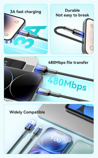 BWOO  USB-A to USB-C Charging Cable 3A 1M BO-X316L