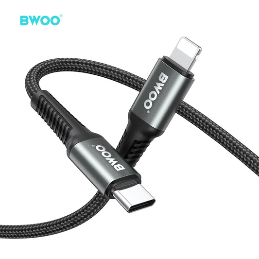 BWOO USB-C to Lightning Fast Charging Cable PD 27W Nylon 3M X288CL