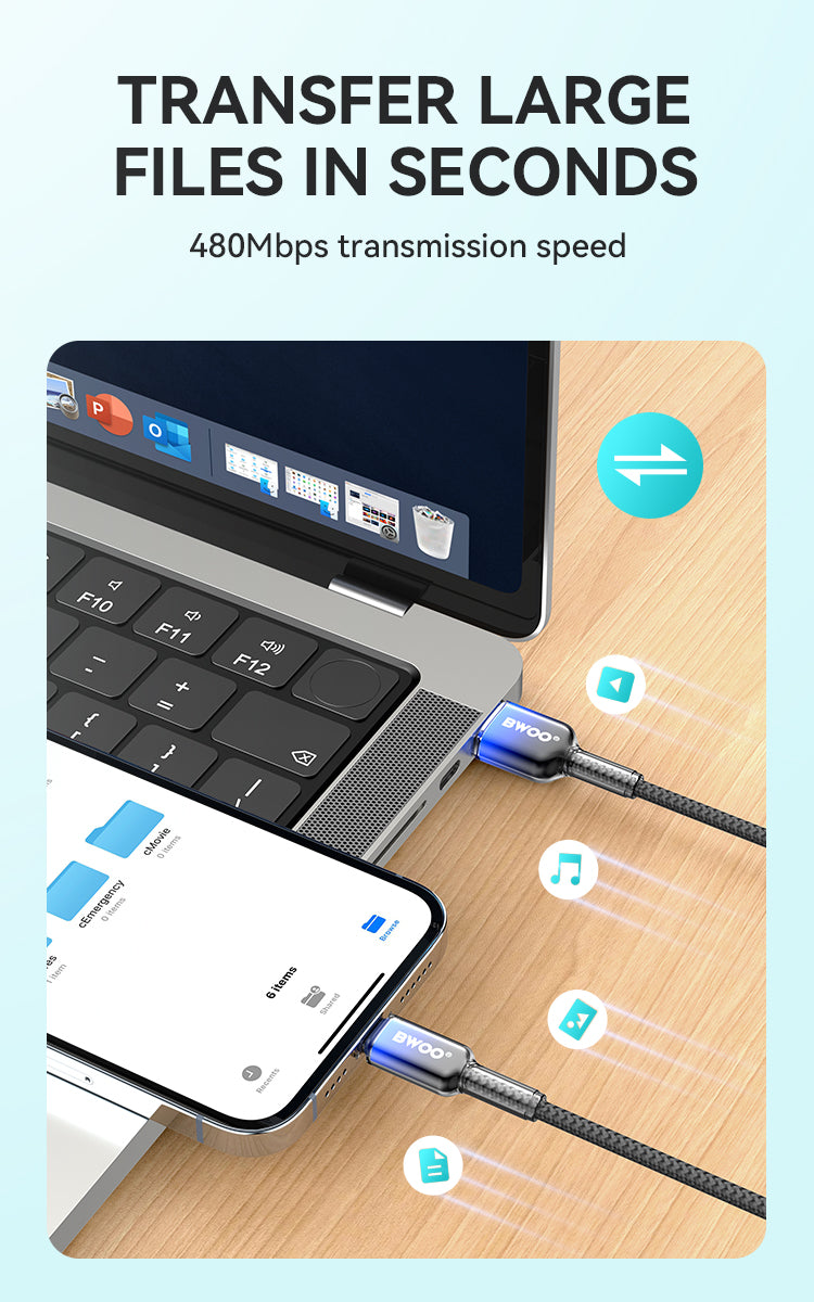 BWOO  USB-A to USB-C Charging Cable 3A 1M BO-X316L