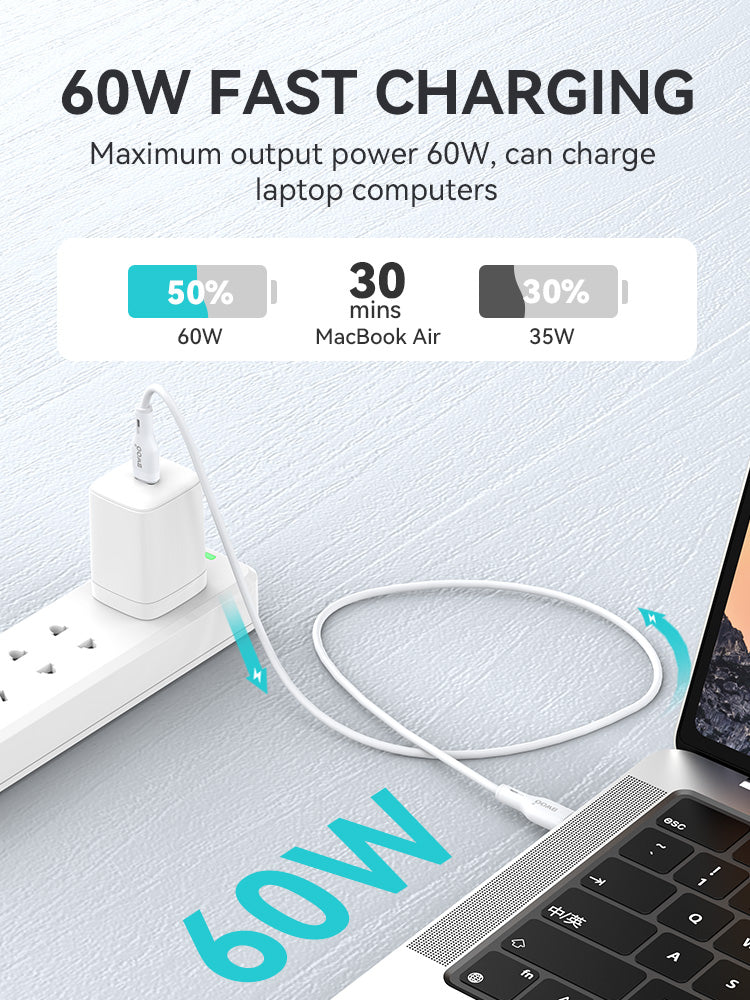 BWOO  USB-C to USB-C Fast Charging Cable 60 W 1M X286CC