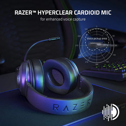 Razer Kraken X Wired Gaming Headset – 7.1 Surround Sound, Ultra-Light, Black