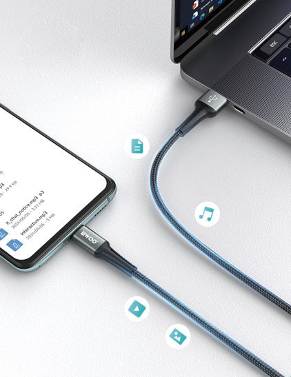 BWOO USB A to MICRO Fast Charging Cable PD 27 W Nylon 2MX288V