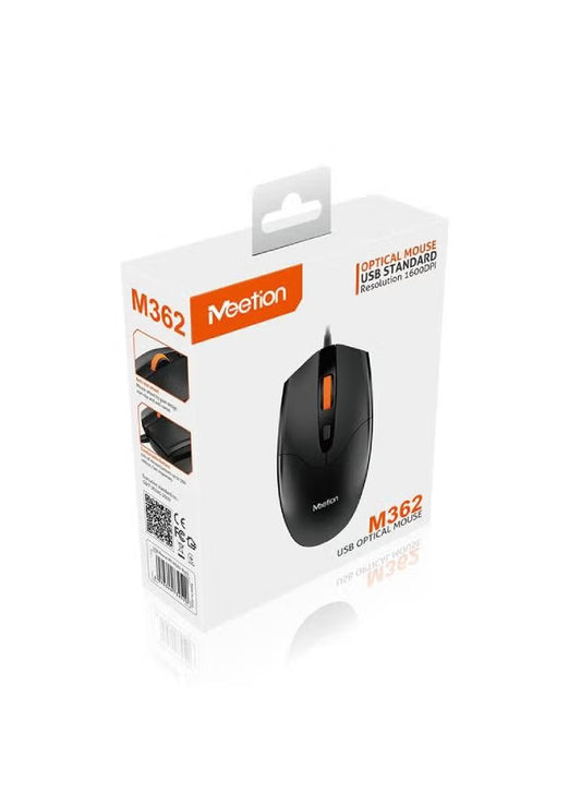 MEETION M362 USB Optical Mouse - Black