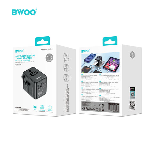 BWOO GaN III Travel Adapter 45W 4 in 1 BO-UC07