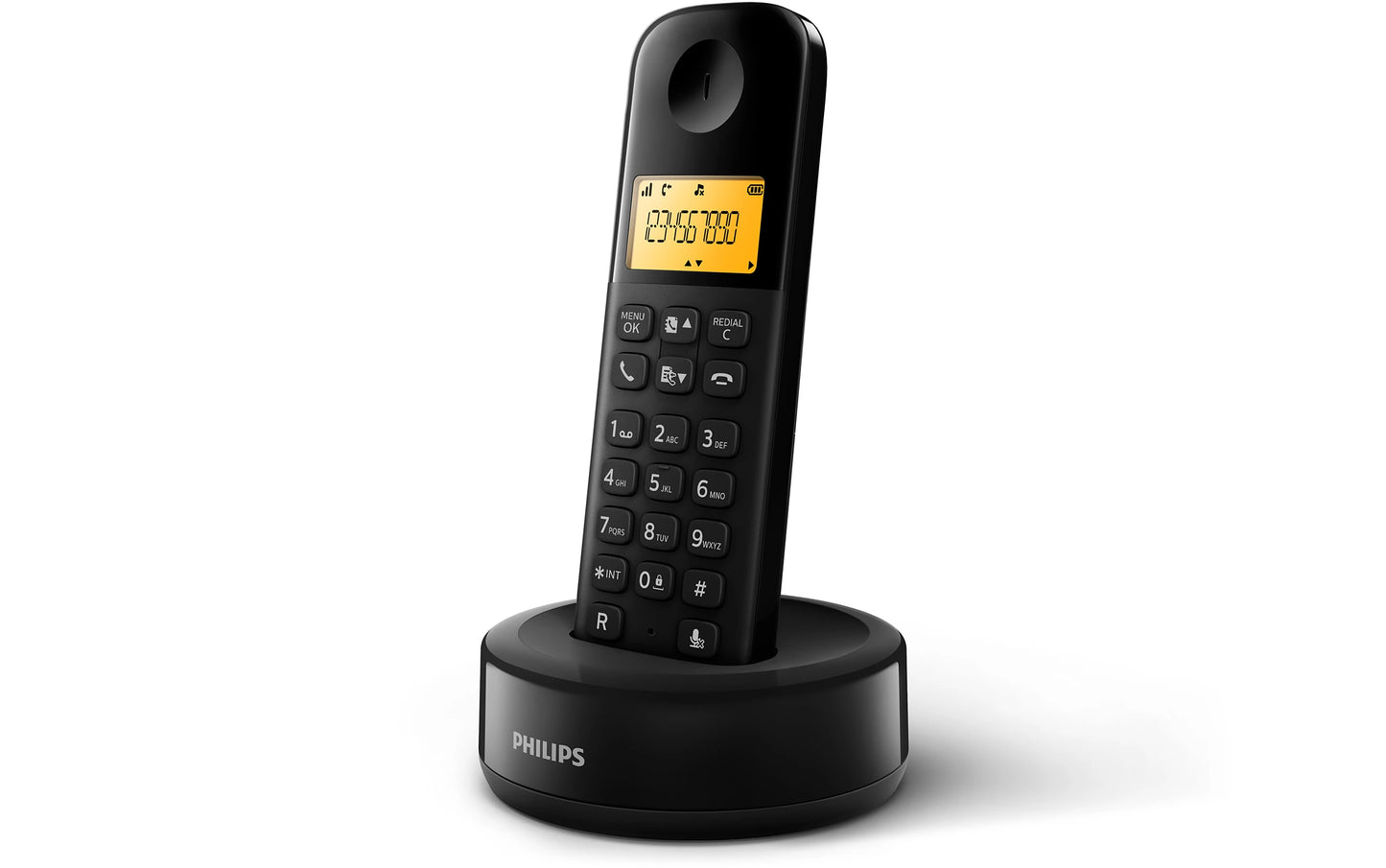 Philips D1601B 63 Cordless Telephone - Black