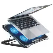 Standard ICE06N Gaming Laptop Cooling Pad Stand – 6x Blue Led Fans – Iron Mesh – 2 x USB – Support 12 UP to 17 Inch | Black