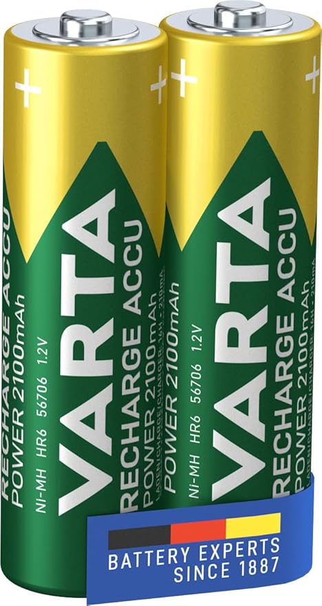 VARTA RECHARGE ACCU POWER AA BATTERIES LR6 2100mAh NiMH MIGNON 2BL 1.2V NEW